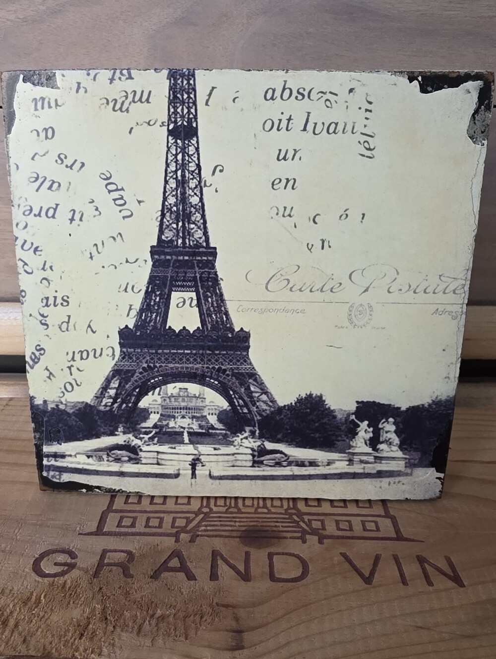 Collectible Eiffel Tower Cedar Mountain Studios 'Lost & Found' Art Block